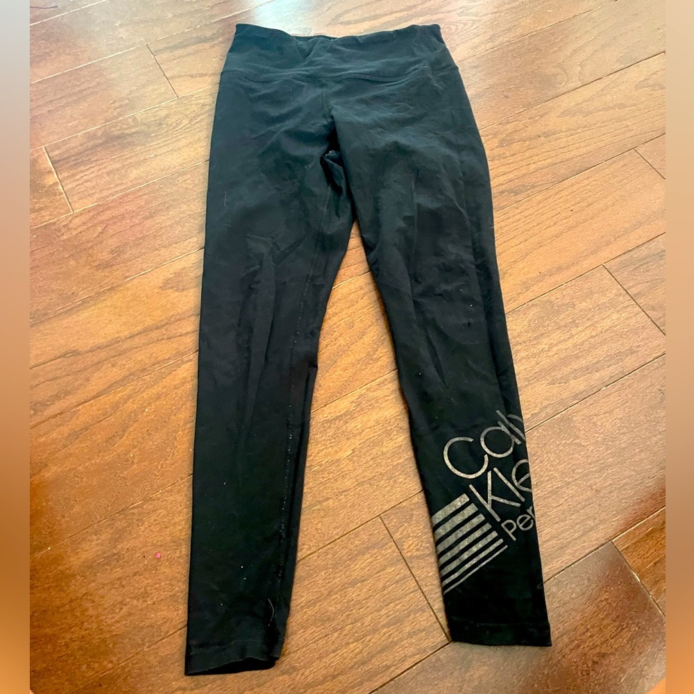 Calvin Klein Performance High Wide waisted black Leggings Size Small
